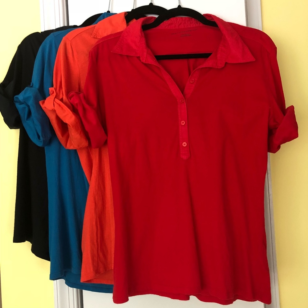 4 New York & Co. solid color shirts (all 4)